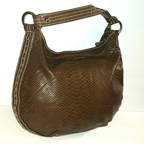 L@@K! Beautiful NWOT red by Marc Ecko Large Studded Round slouch hobo - Picture 15 of 16